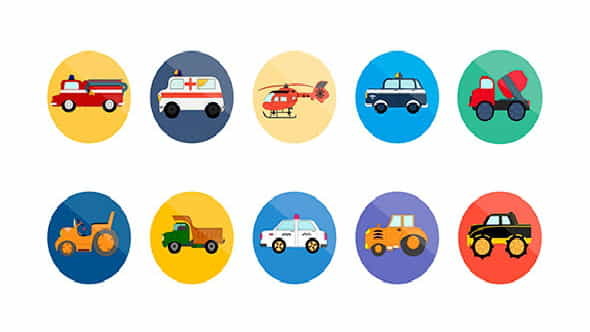 10 Animated Transport Icons - VideoHive 8055981
