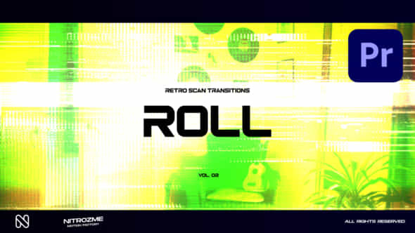 Retro Scanlines Roll Transitions Vol 02 For Premiere Pro - VideoHive 50606729