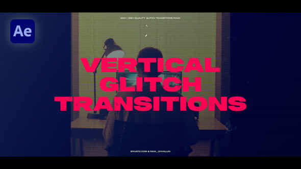 Vertical Glitch Transitions - VideoHive 50755006