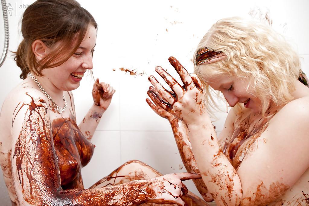 Wild food fetish sex in shower between lesbians Crystal S and Elsbeth(10)