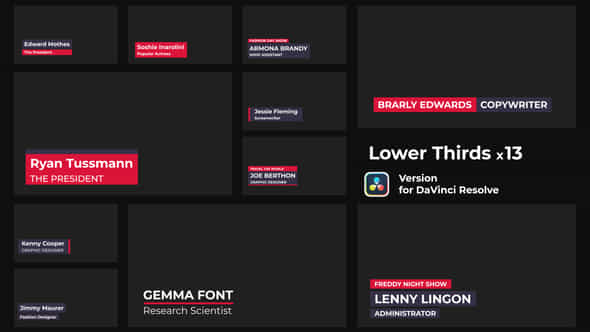 Lower Thirds Davinci Resolve - VideoHive 46429383