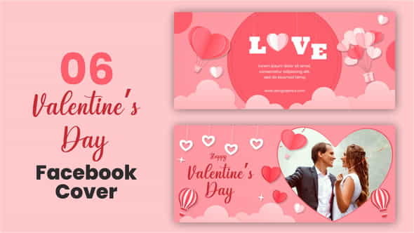 Valentine Day Facebook Cover Pack - VideoHive 35412617