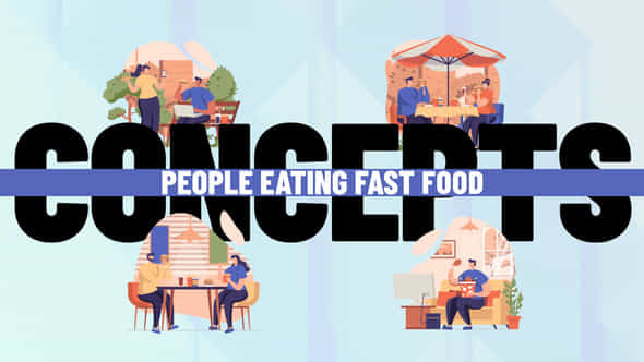 People eating fast - VideoHive 36654006