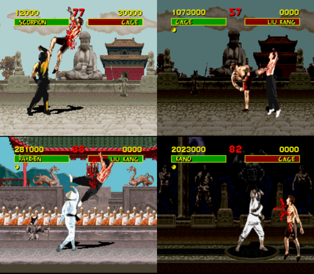 Mortal Kombat (Super Nintendo / Super Famicom) - (All Fatalities) 