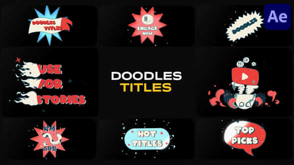 Cartoon Doodles Titles For After Effects - VideoHive 53178620