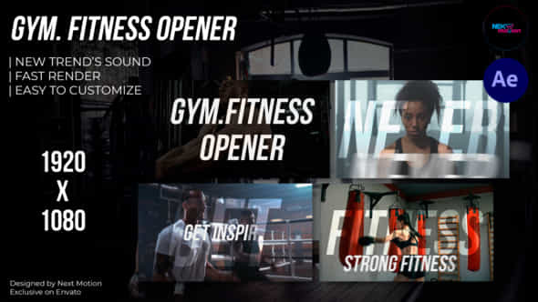 Gym Fitness Opener - VideoHive 53448040