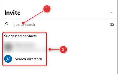 Type the person's name or select it from the "Suggested Contacts" list.