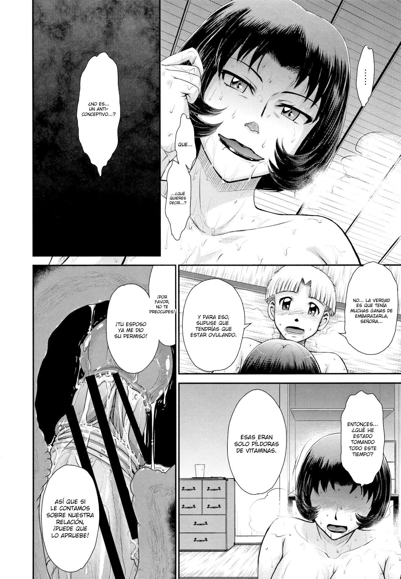 [Tsukino Jyogi] Hitozuma, Mitsu to Niku [Spanish] [Lozlauro]