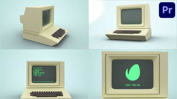 Old Computer Logo - VideoHive 47195784