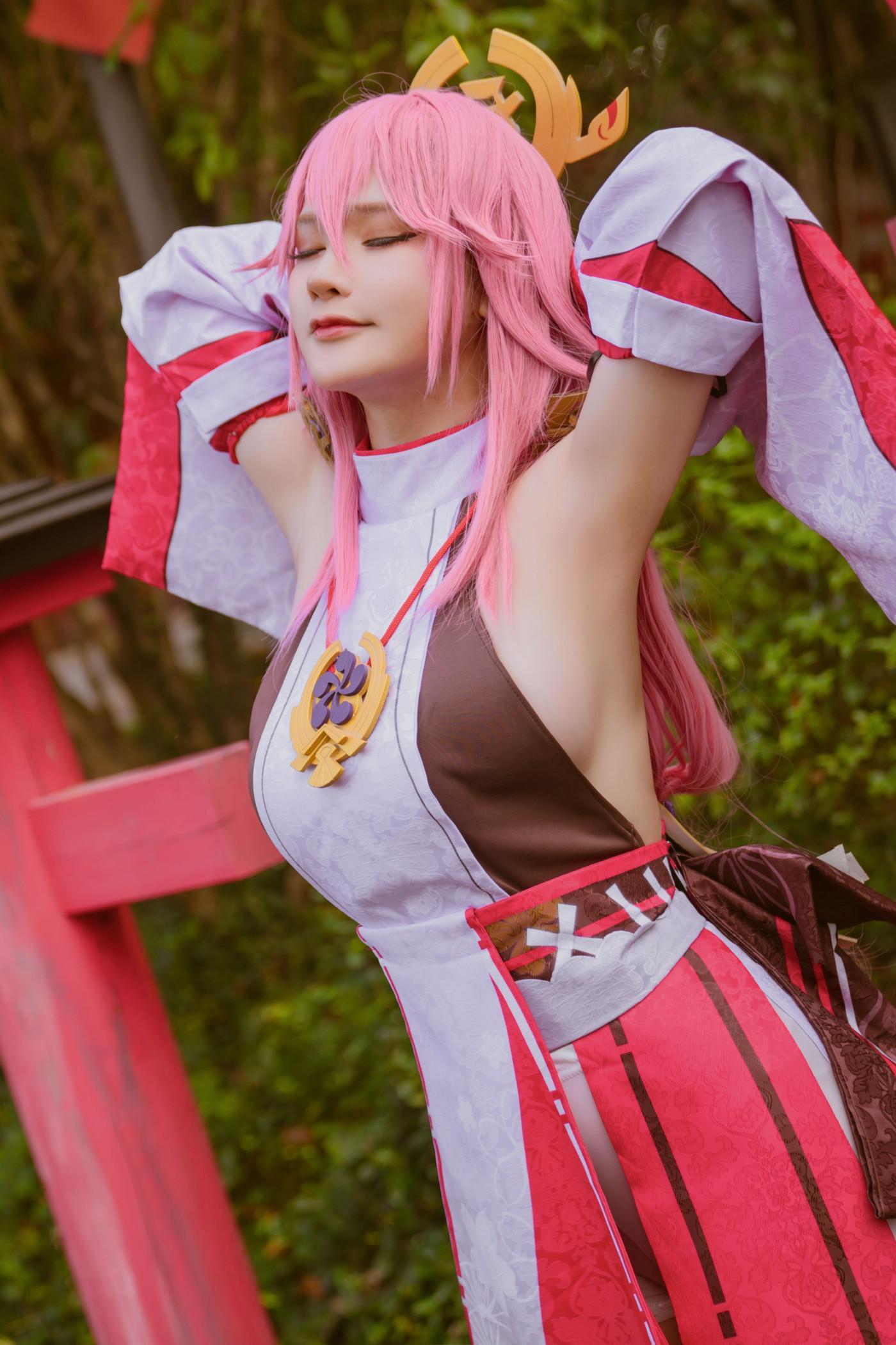 Cosplay 前羽_rr 原神 八重神子(2)