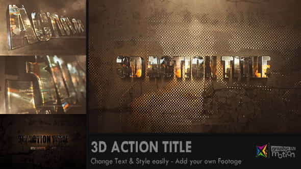 3D Action Title Opener - VideoHive 7908643