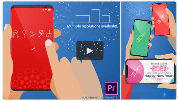 Happy New Year Mobile Phones - VideoHive 25297293
