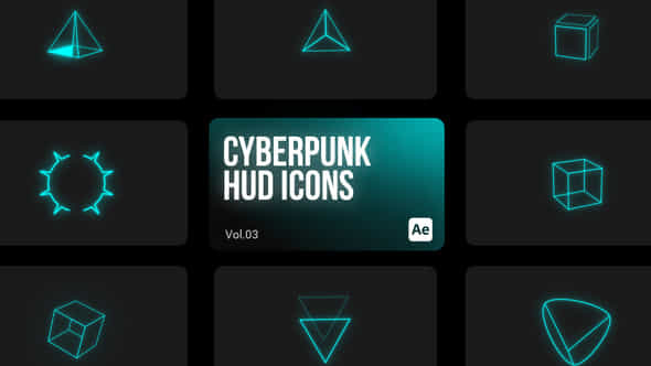 Cyberpunk HUD Icons - VideoHive 44063365