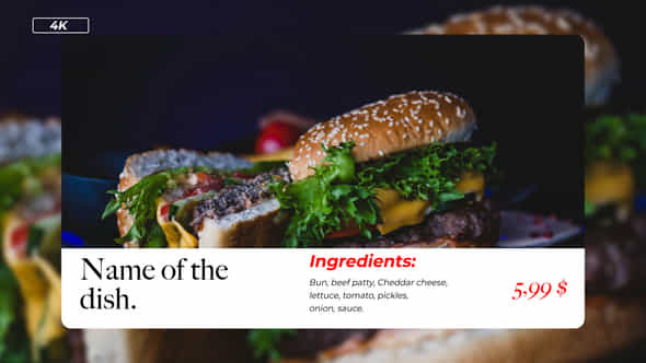 Food Menu After Effects - VideoHive 54173054