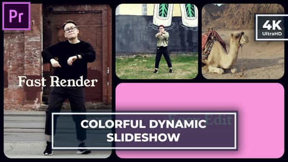 Colorfull Multiscreen Opener Gallery Slideshow Mogrt For Premier Pro - VideoHive 48875291