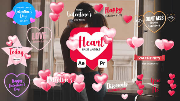 Heart Sale Labels - VideoHive 51341570