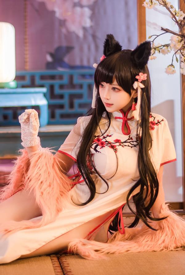 高颜值coser Shika小鹿鹿-爱宕旗袍(18)