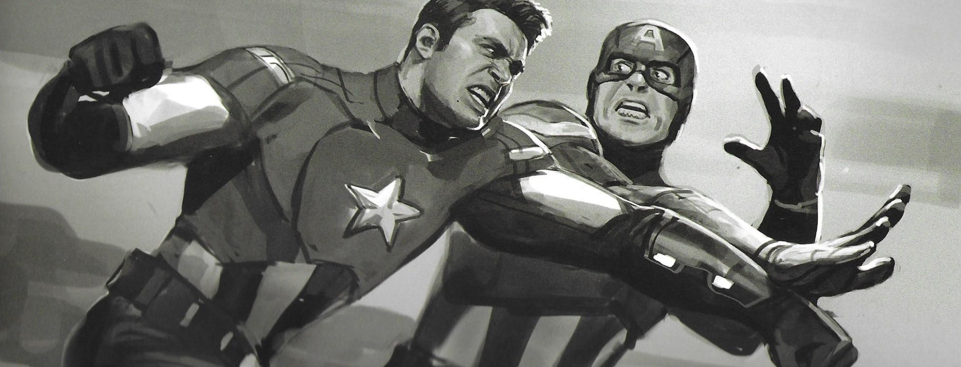 Avengers Endgame Time Heist Concept Art Features Cap Vs Cap