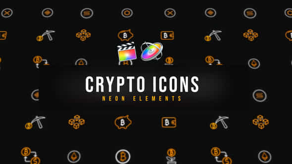 Crypto Neon Icons - VideoHive 39207066