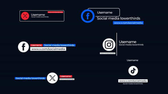 Social Media Lower Thirds - VideoHive 51053107