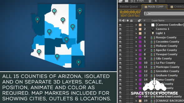 Arizona Map Kit - VideoHive 19290406