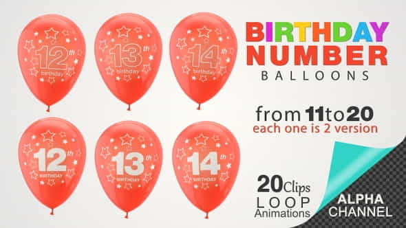 Birthday Celebrations - Balloons With - VideoHive 26734641