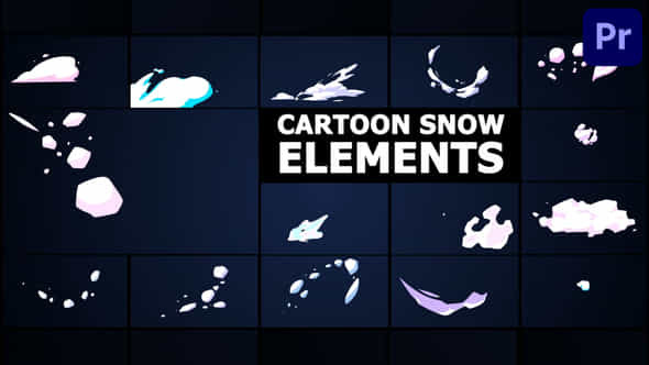 Cartoon Snow Elements Premiere Pro Mogrt - VideoHive 48997489