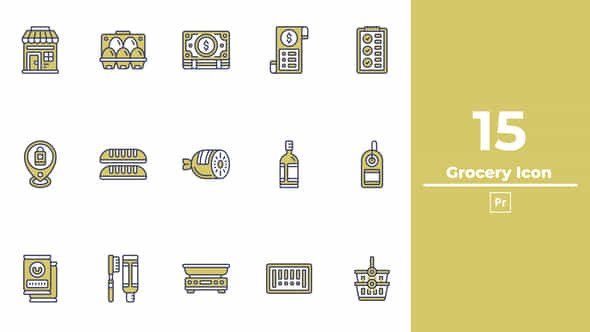 Grocery Icon Premiere Pro - VideoHive 50301444