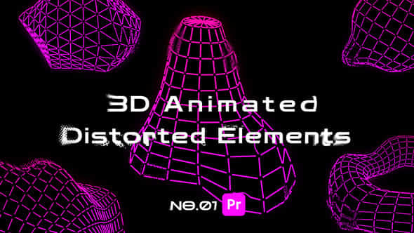 3D Animated Distorted Elements For Premiere Pro - VideoHive 50891211