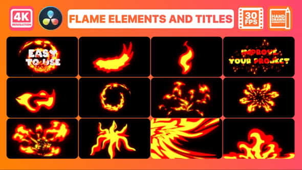Flame Elements And Titles for - VideoHive 35917539