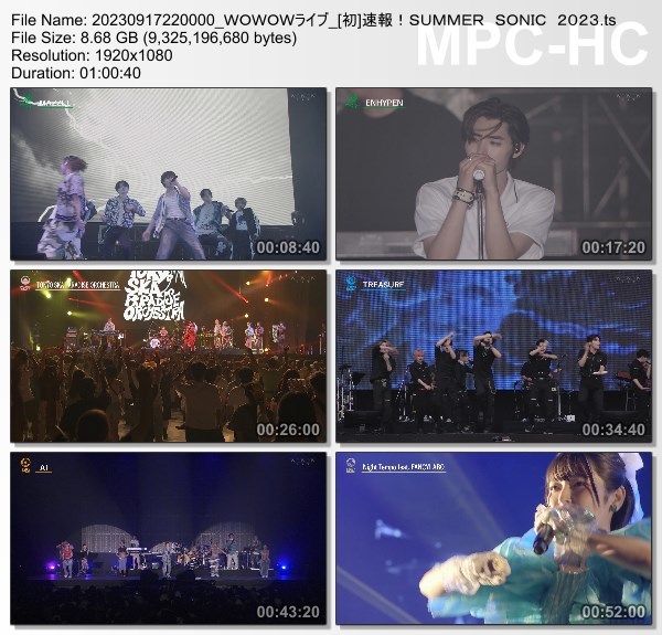 [TV-Variety] 速報！SUMMER SONIC 2023 (WOWOW Live 2023.09.17)