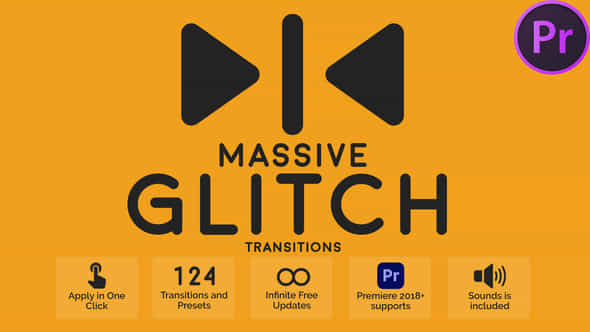 Massive Glitch Transitions - VideoHive 47509930