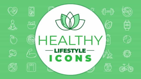 Healthy Lifestyle Icons Pack - VideoHive 29911617