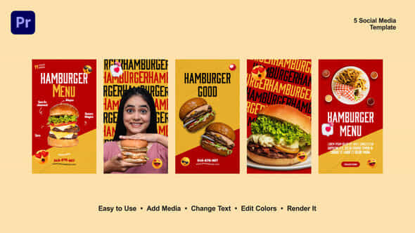 Burger Instagram Stories - VideoHive 53671867