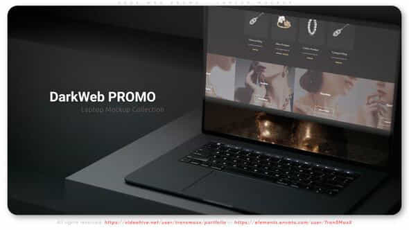 Dark Web Promo Laptop Mockup - VideoHive 50778523