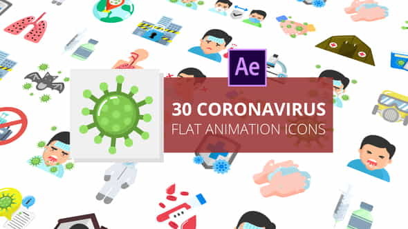 Coronavirus Flat Animation Icons | - VideoHive 26517928