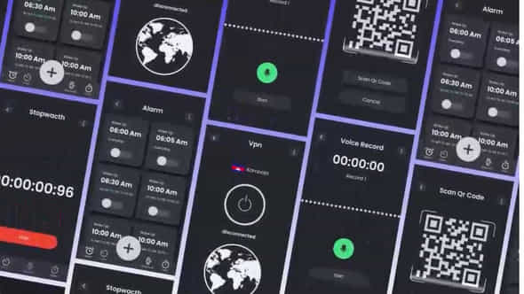 Dark Theme Mobile Ui - VideoHive 58654413