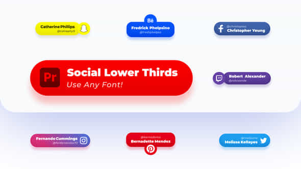 Rounded Social Media Lower Thirds - VideoHive 30474200