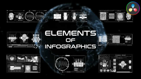 Elements Of Infographics For Davinci Resolve - VideoHive 48774135