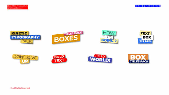 Box Titles After Effects - VideoHive 50769998