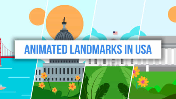 Animated Landmarks In Usa - VideoHive 57426234