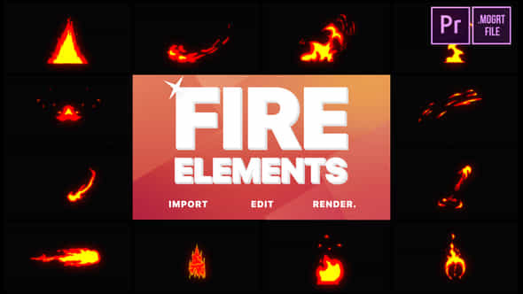 Cartoon Fire Elements - VideoHive 22806113