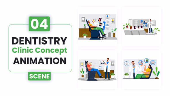 Dentistry Clinic Concept Illustration Scene Animation After Effect Template - VideoHive 54094403