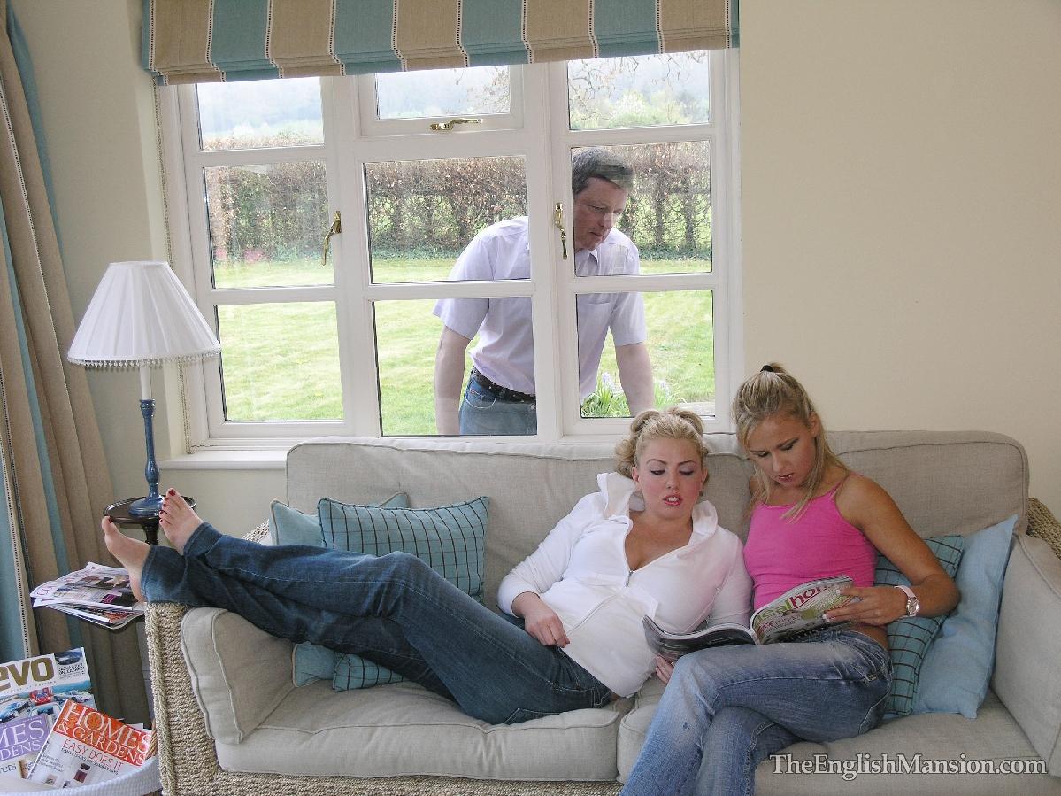 Blonde women face sit and piss on a Peeping Tom after catching him in the act(2)