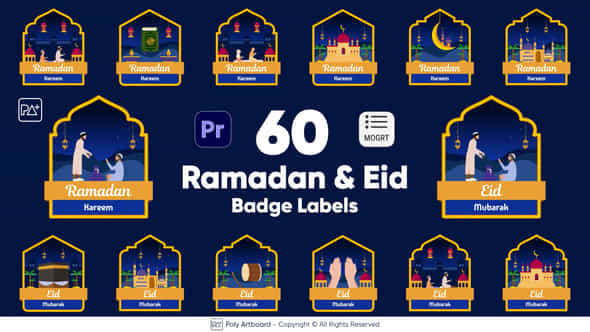 Ramadan Eid Badge Labels For Premiere Pro - VideoHive 51141340