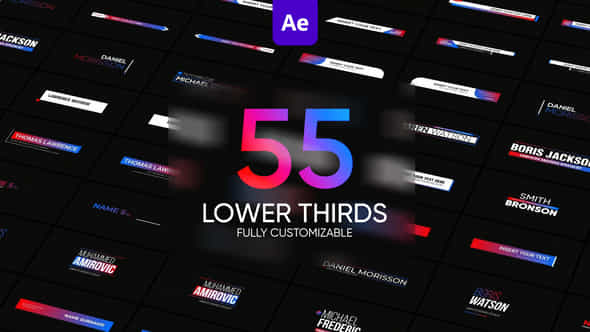 55 Lower Thirds After Effects - VideoHive 49767214