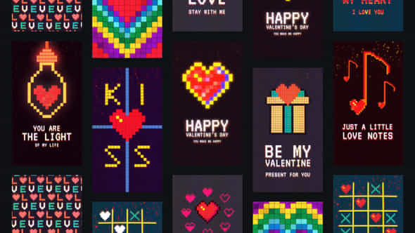 Valentines Day Pixel Stories - VideoHive 50680828