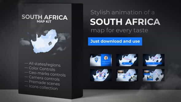 South Africa Map - Republic - VideoHive 24168918
