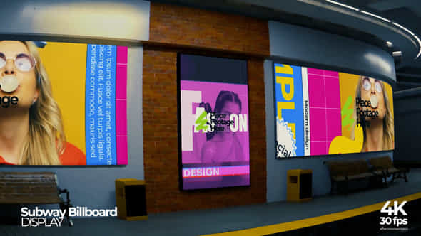 Subway Billboard Mockup Painting Style - VideoHive 57339165