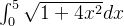 \int_0^5 \sqrt{1+4x^2}dx